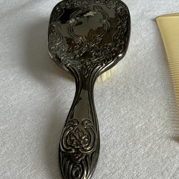 Vintage Silver Vanity Set with Mirror, Brush, and Comb - Picture 9 of 11